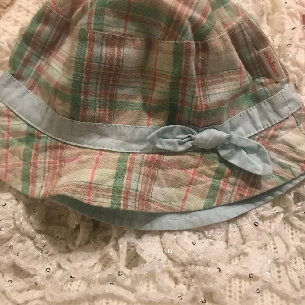 Oshkosh Baby Plaid Bow bucket hat